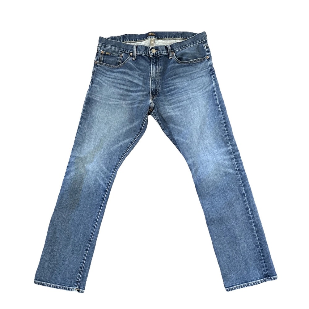 Polo Ralph Lauren Varick Slim Straight Jeans Men 36x29 Blue Medium Wash Denim